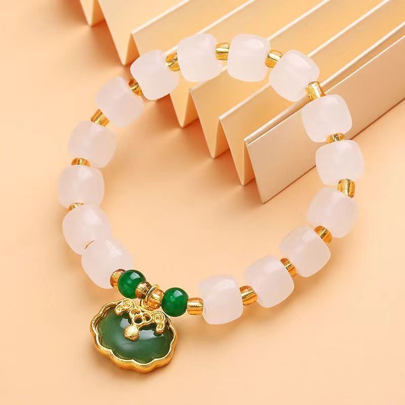 white jade amulet bracelet